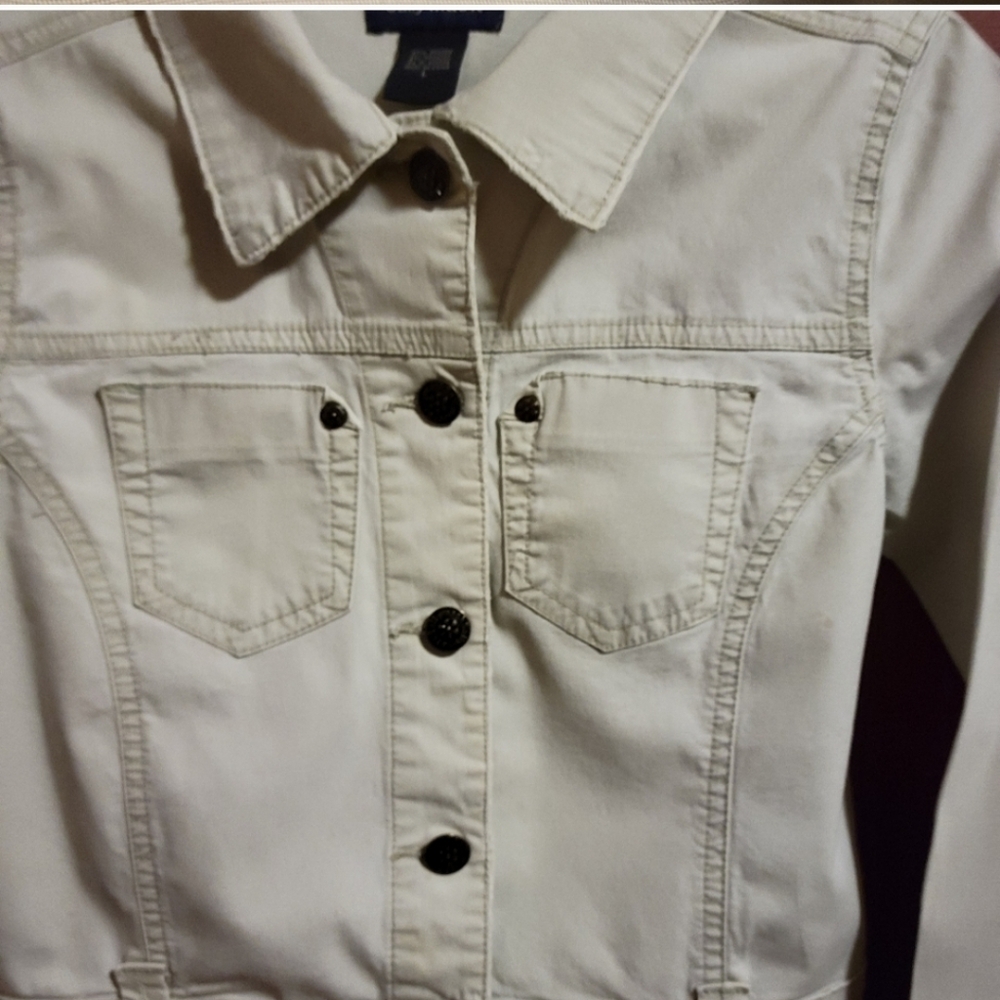Sally Mack Junior's Cream  Cropped Jacket Size L - Picture 5 of 16